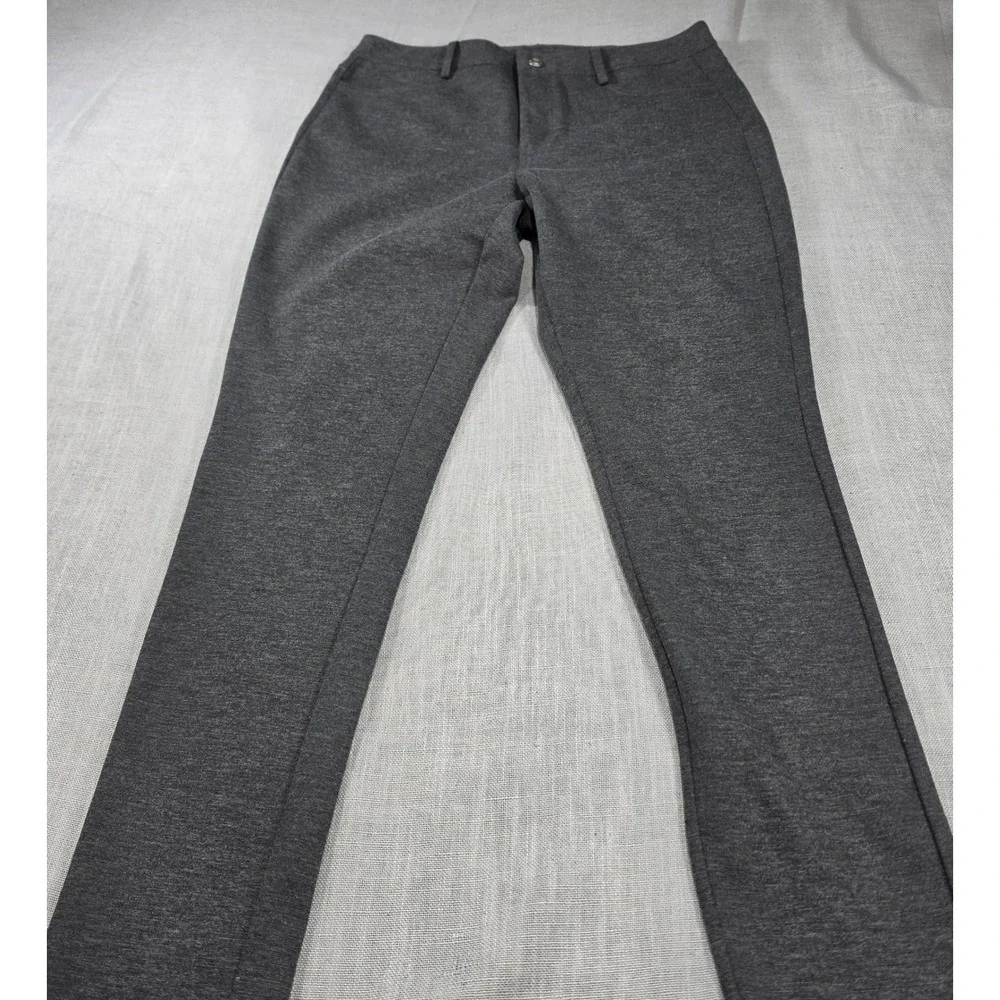Michael Kors Ponte Knit Pants Womens 8 Charcoal Gray Excellent Slim Leg Logo